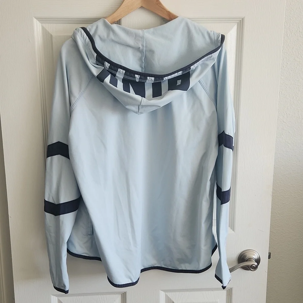 VICTORIA'S SECRET PINK Ultimate High Low Funnel Neck Full Zip Hoodie Baby Blue S - Picture 10 of 11